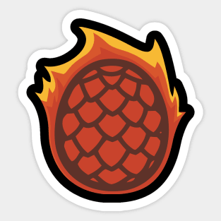 Red dragon egg on fire Sticker